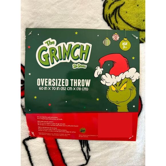 Grinch Oversized Throw / Blanket - Mischievous - BRAND NEW - Picture 3 of 3